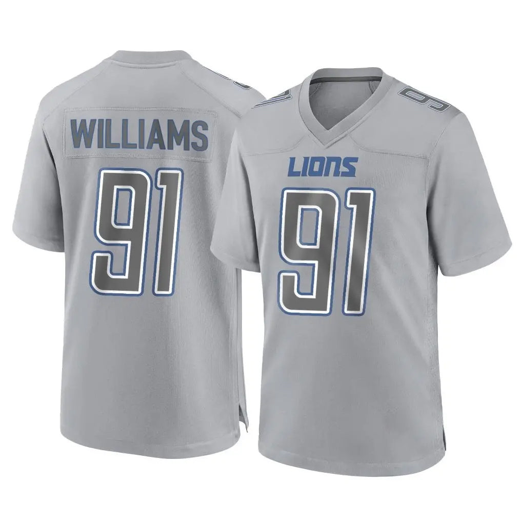 Punc D.Lions #91 Tyleik Williams Player Gray Atmosphere Fashion Home Game Stitched Jerseys