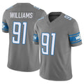Punc D.Lions #91 Tyleik Williams Player Gray Vapor F.U.S.E. Limited Home Game Stitched Jerseys