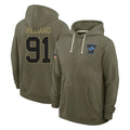 Punc D.Lions #91 Tyleik Williams Player Olive Salute to Service Pullover Hoodies Limited Stitched Jerseys