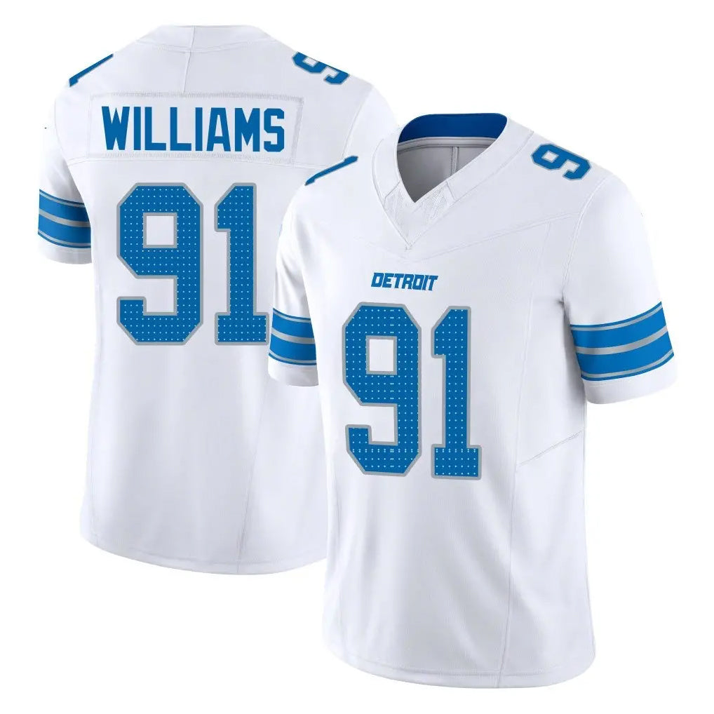 Punc D.Lions #91 Tyleik Williams Player White Limited Vapor F.U.S.E. Alternate Home Game Stitched Jerseys