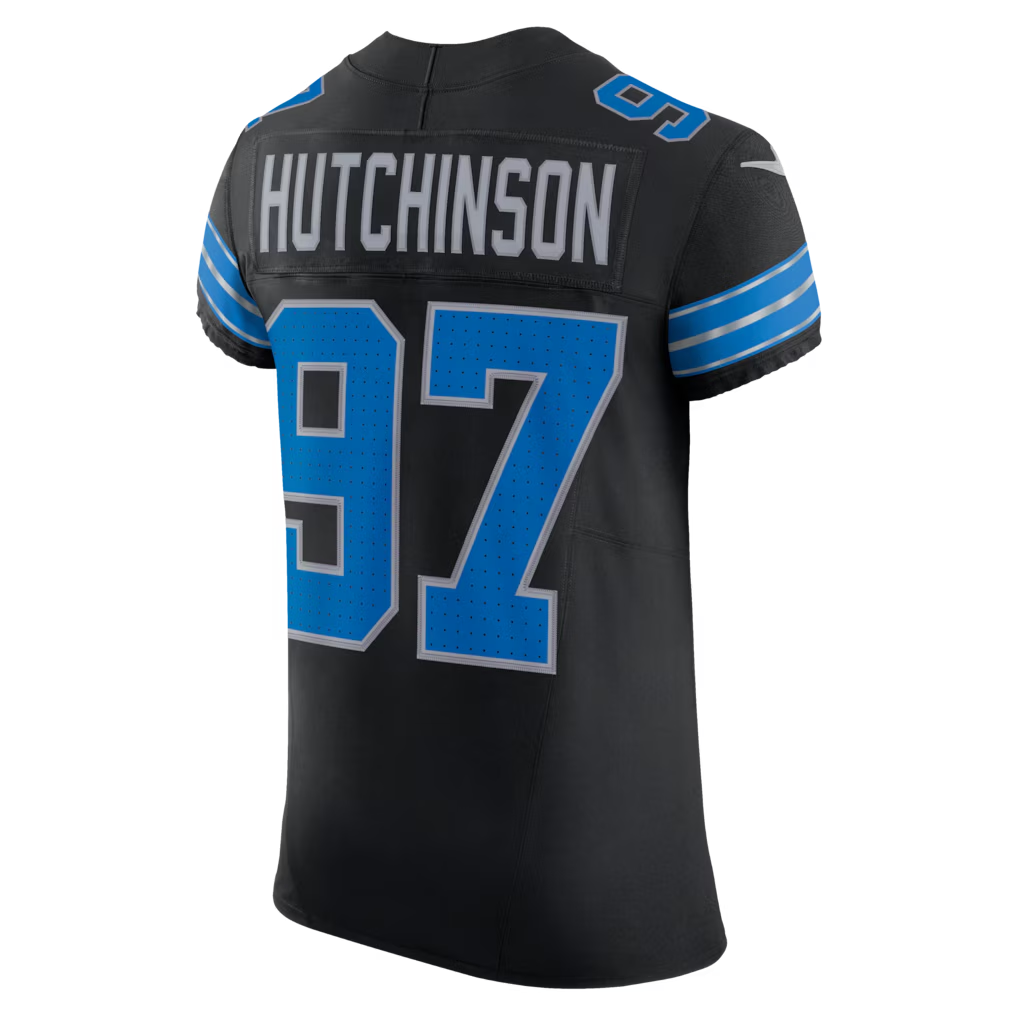 Punc D.Lions #97 Aidan Hutchinson Black Alternate Vapor F.U.S.E. Elite Stitched Jerseys