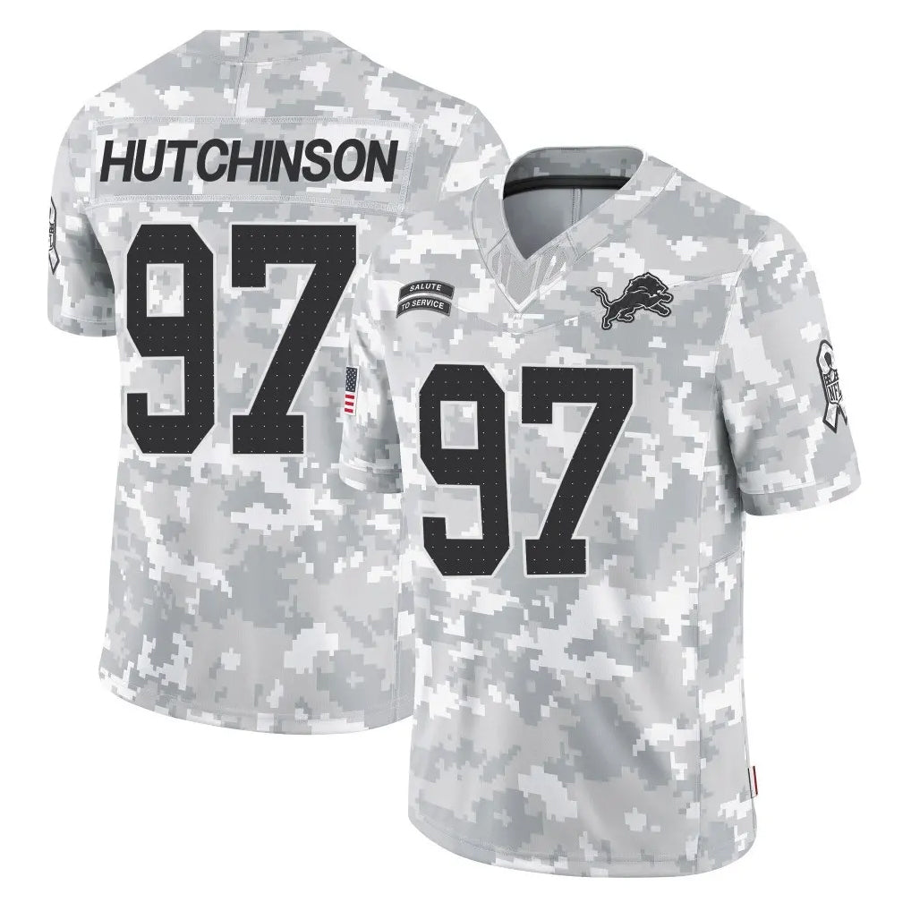 Punc D.Lions #97 Aidan Hutchinson Player Arctic Camo Salute To Service Limited Stitched Jerseys