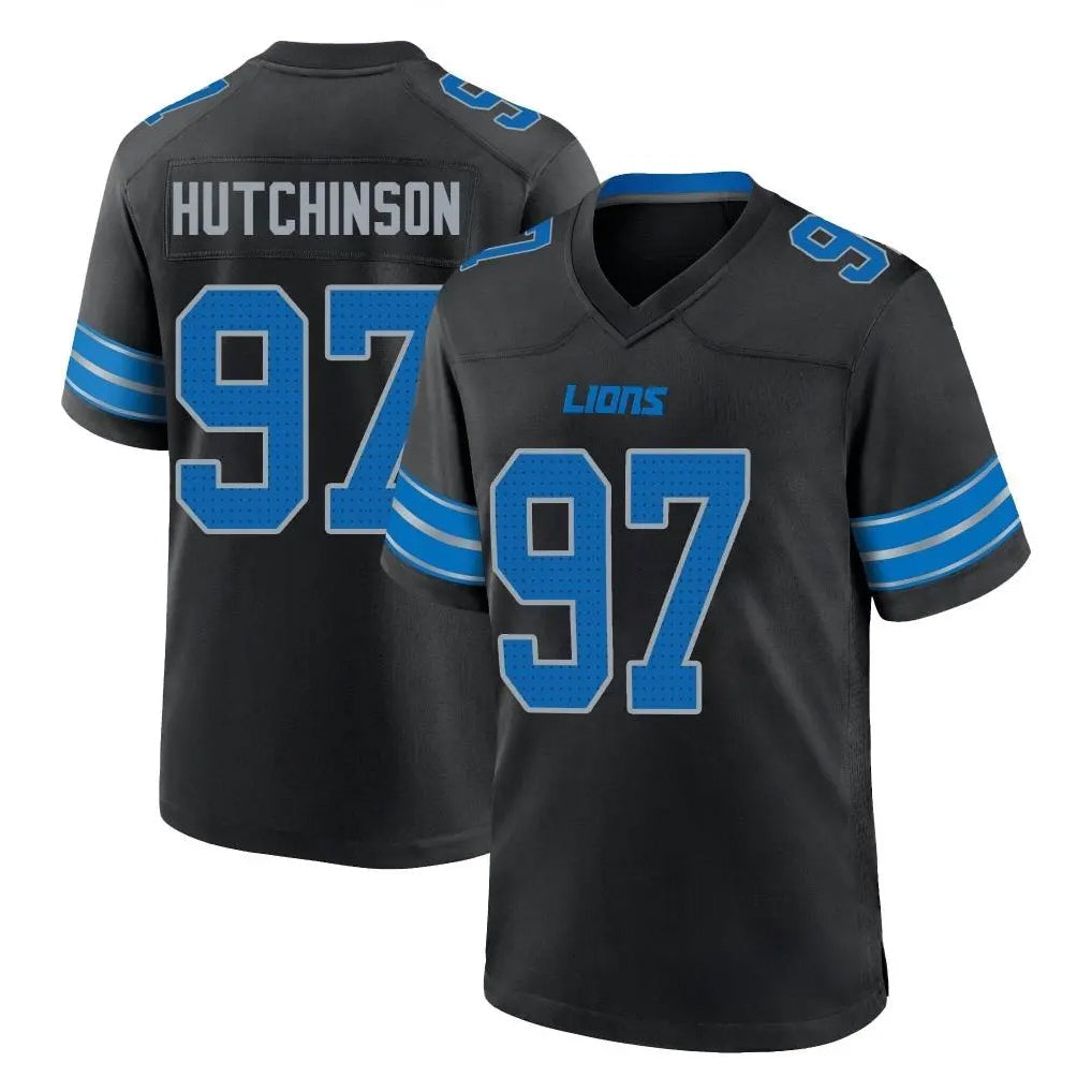 Punc D.Lions #97 Aidan Hutchinson Player Black Alternate Home Game Stitched Jerseys