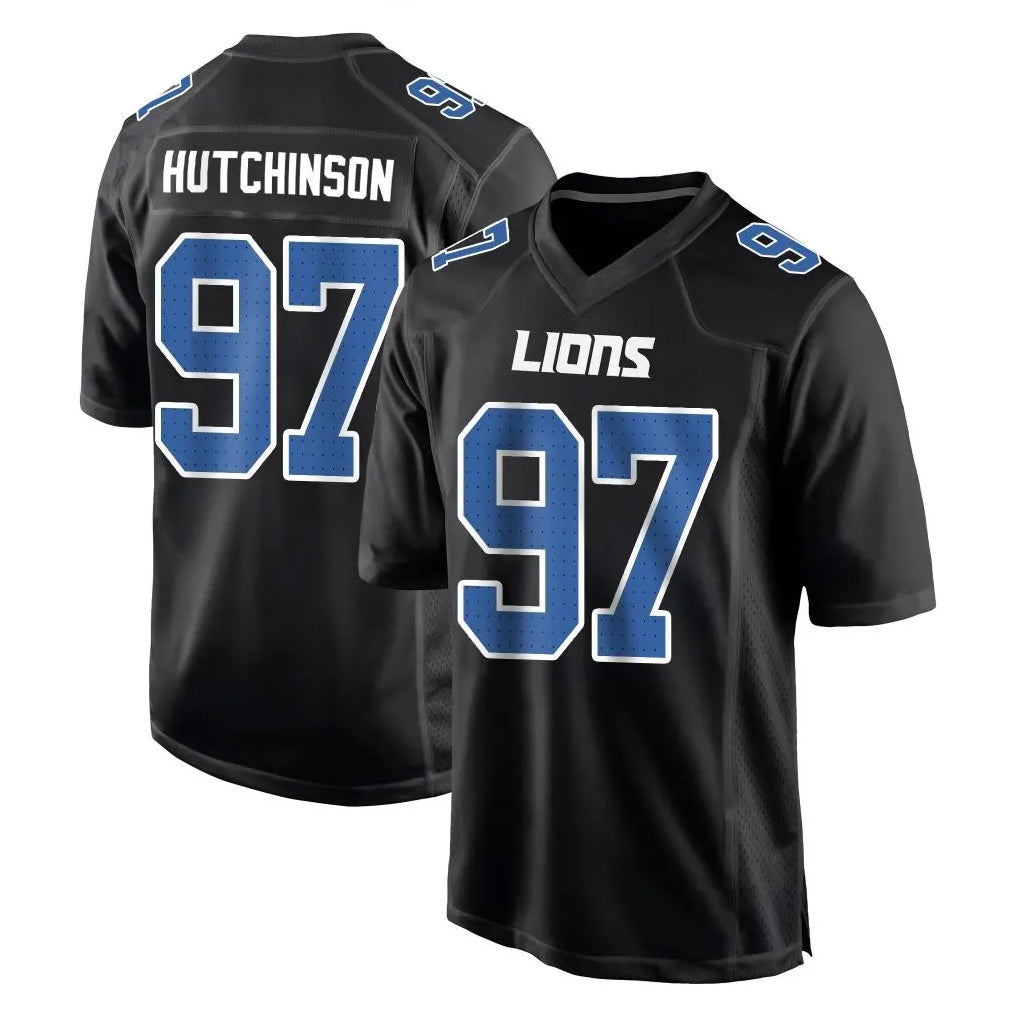Punc D.Lions #97 Aidan Hutchinson Player Black Fashion Home Game Stitched Jerseys