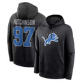 Punc D.Lions #97 Aidan Hutchinson Player Black Pullover Hoodies Limited Game Stitched Jerseys