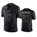 Punc D.Lions #97 Aidan Hutchinson Player Black REFLECTIVE Limited Stitched Jerseys