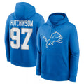 Punc D.Lions #97 Aidan Hutchinson Player Blue Salute to Service Pullover Hoodies Limited Stitched Jerseys