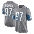 Punc D.Lions #97 Aidan Hutchinson Player Gray Home Game Stitched Jerseys