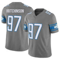 Punc D.Lions #97 Aidan Hutchinson Player Gray Vapor F.U.S.E. Limited Home Game Stitched Jerseys