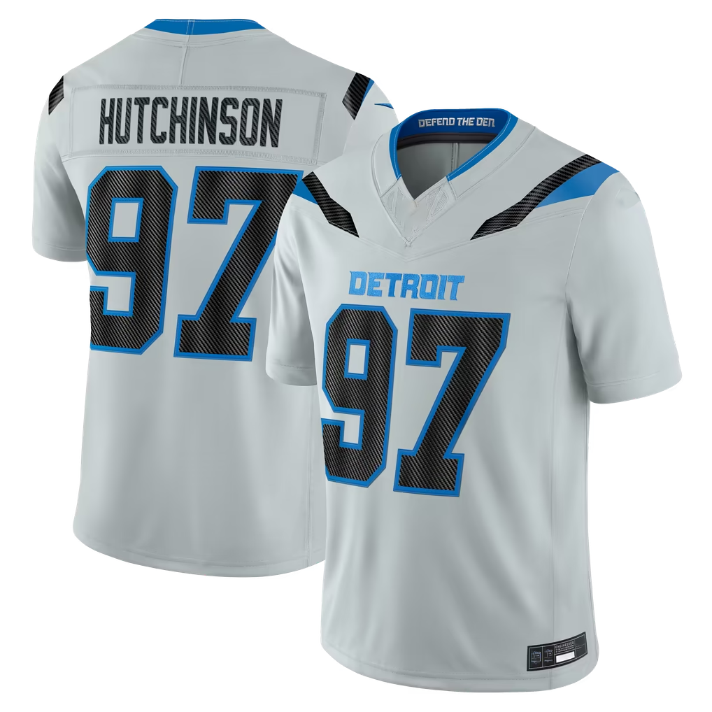 Punc D.Lions #97 Aidan Hutchinson Silver 2026 Rivalries Collection Limited Stitched Jerseys