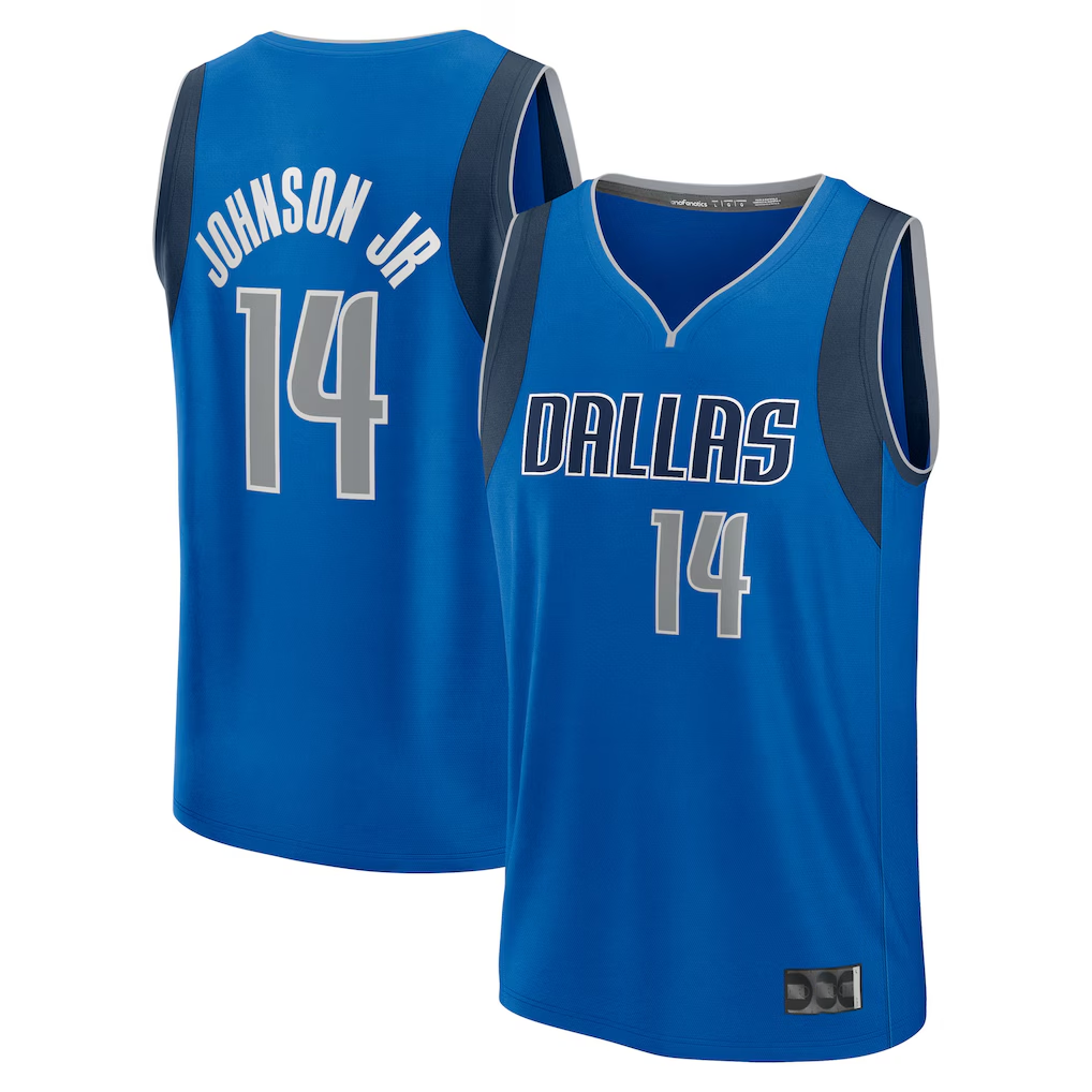 Punc D.Mavericks #14 Morez Johnson Jr. Blue 2026 Draft First Round Pick Fast Break Jerseys - Icon Edition