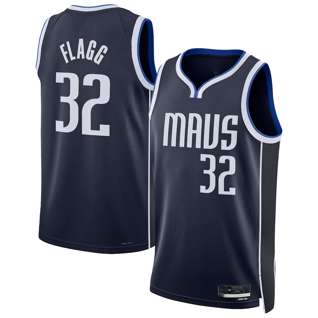 Punc D.Mavericks #32 Cooper Flagg  Navy Swingman Jerseys - Statement Edition