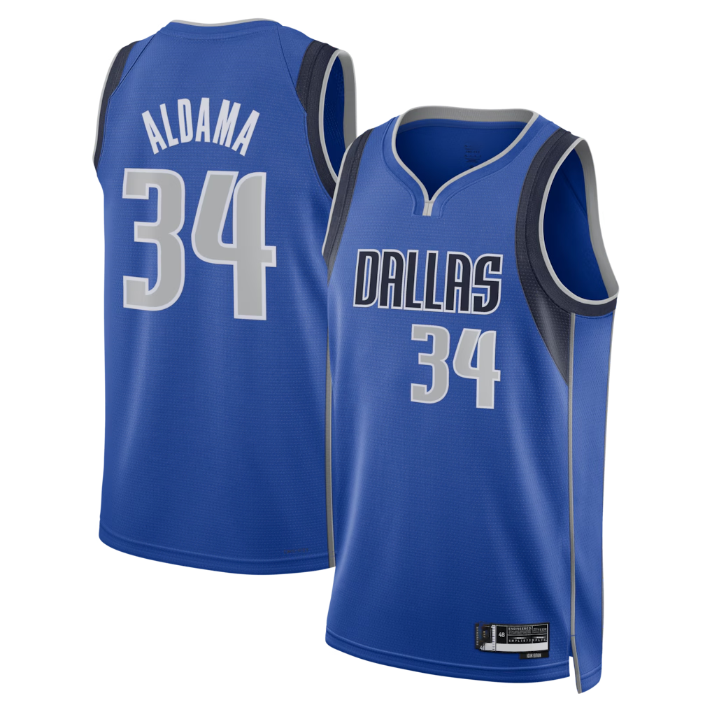 Punc D.Mavericks #34 Santi Aldama Blue Icon Edition Swingman Stitched Jerseys