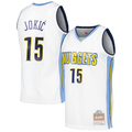 Punc D.Nuggets #15 Nikola Jokic Mitchell & Ness White 2016-17 Throwback Swingman Jerseys