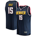 Punc D.Nuggets #15 Nikola Jokic Navy Fast Break Player Jerseys - Icon Edition