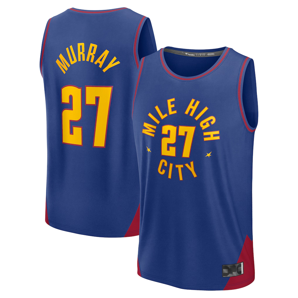 Punc D.Nuggets #27 Jamal Murray Blue Fast Break Replica Player Jerseys - Statement Edition