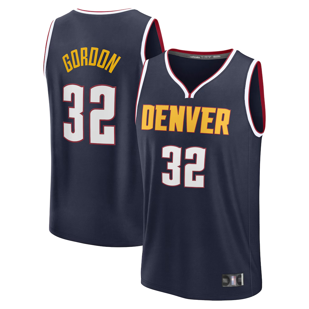 Punc D.Nuggets #32 Aaron Gordon Navy Fast Break Replica Player Jerseys - Icon Edition