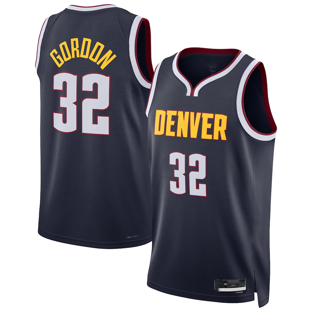 Punc D.Nuggets #32 Aaron Gordon Navy Swingman Jerseys - Icon Edition