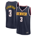 Punc D.Nuggets #3 Julian Strawther Navy Fast Break Replica Player Jerseys - Icon Edition