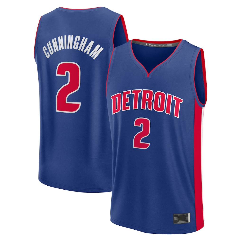 Punc D.Pistons #2 Cade Cunningham  Blue Fast Break Replica Player Jerseys - Icon Edition