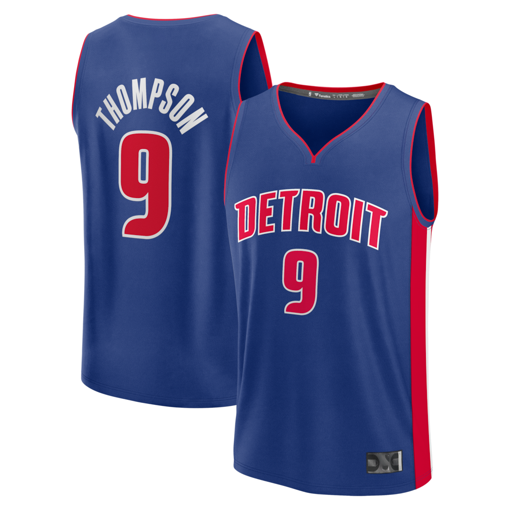 Punc D.Pistons #9 Ausar Thompson  Blue Fast Break Jerseys - Icon Edition