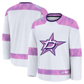 Punc D.Stars White 2024 Hockey Fights Cancer Practice Jerseys