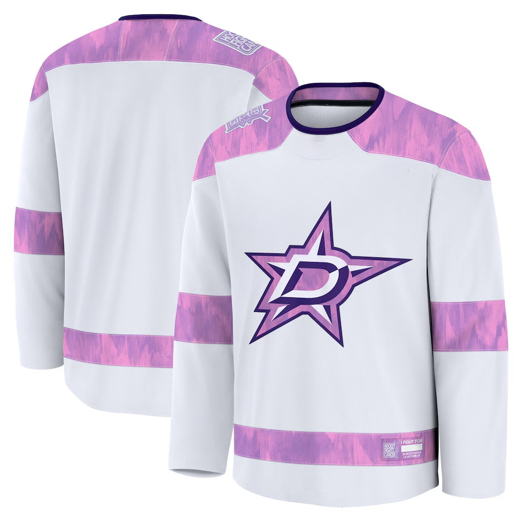 Punc D.Stars White 2024 Hockey Fights Cancer Practice Jerseys