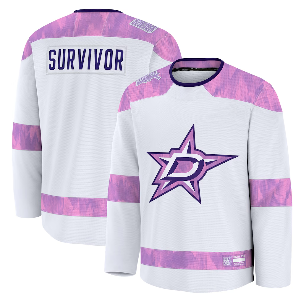 Punc D.Stars White Hockey Fights Cancer Survivor Practice Jerseys