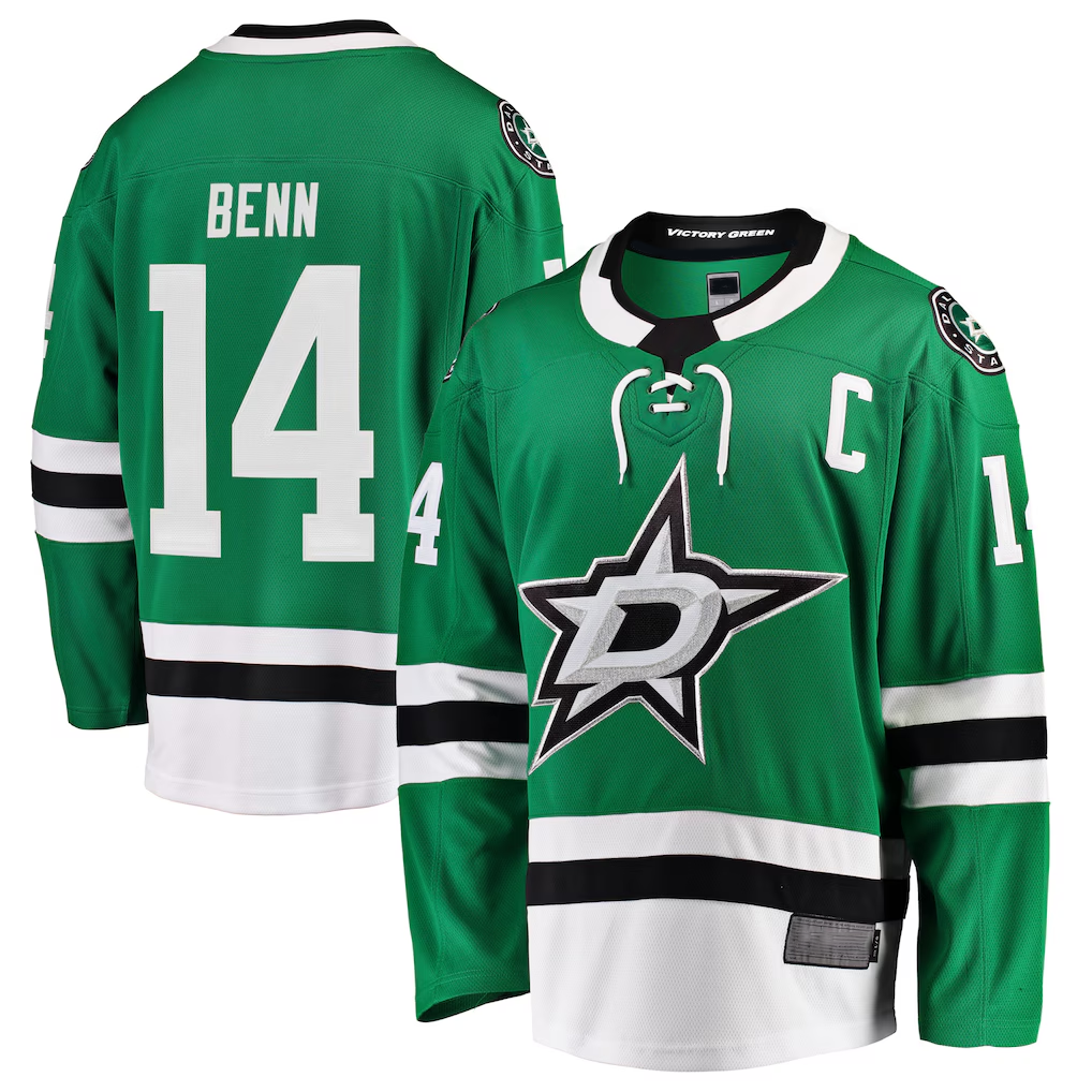 Punc D.Stars #14 Jamie Benn Green Breakaway Player Jerseys