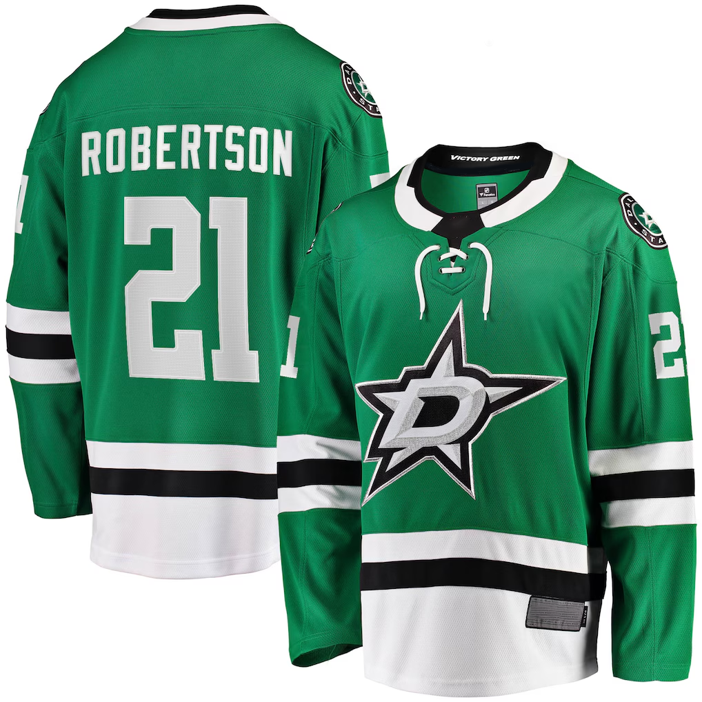 Punc D.Stars #21 Jason Robertson Kelly Green Home Breakaway Replica Jerseys