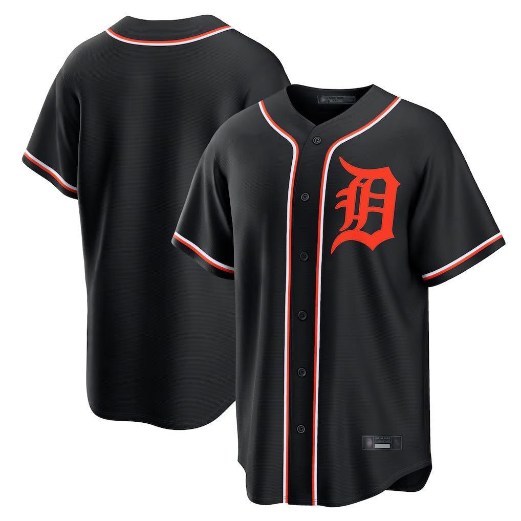 Punc D.Tigers Black Fashion Out Home Game Blank Player Stitched Jerseys
