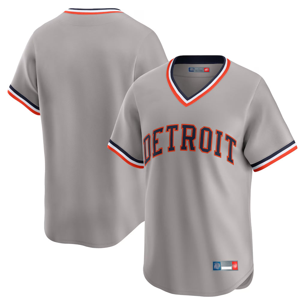 Punc D.Tigers Gray Cooperstown T-shirt Home Game Blank Player Stitched Jerseys