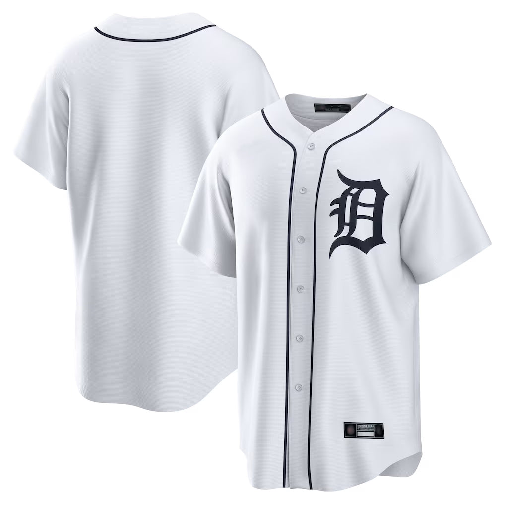 Punc D.Tigers White Home Game Blank Player Stitched Jerseys