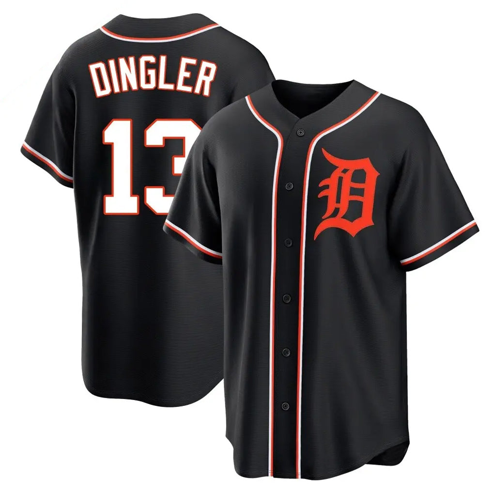 Punc D.Tigers #13 Dillon Dingler Player Black Fashion Out Home Game Stitched Jerseys