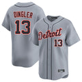 Punc D.Tigers #13 Dillon Dingler Player Gray Home Limited Stitched Jerseys