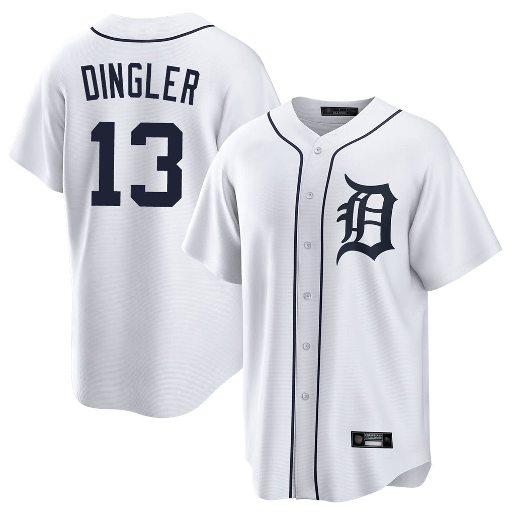 Punc D.Tigers #13 Dillon Dingler Player White Home Game Stitched Jerseys