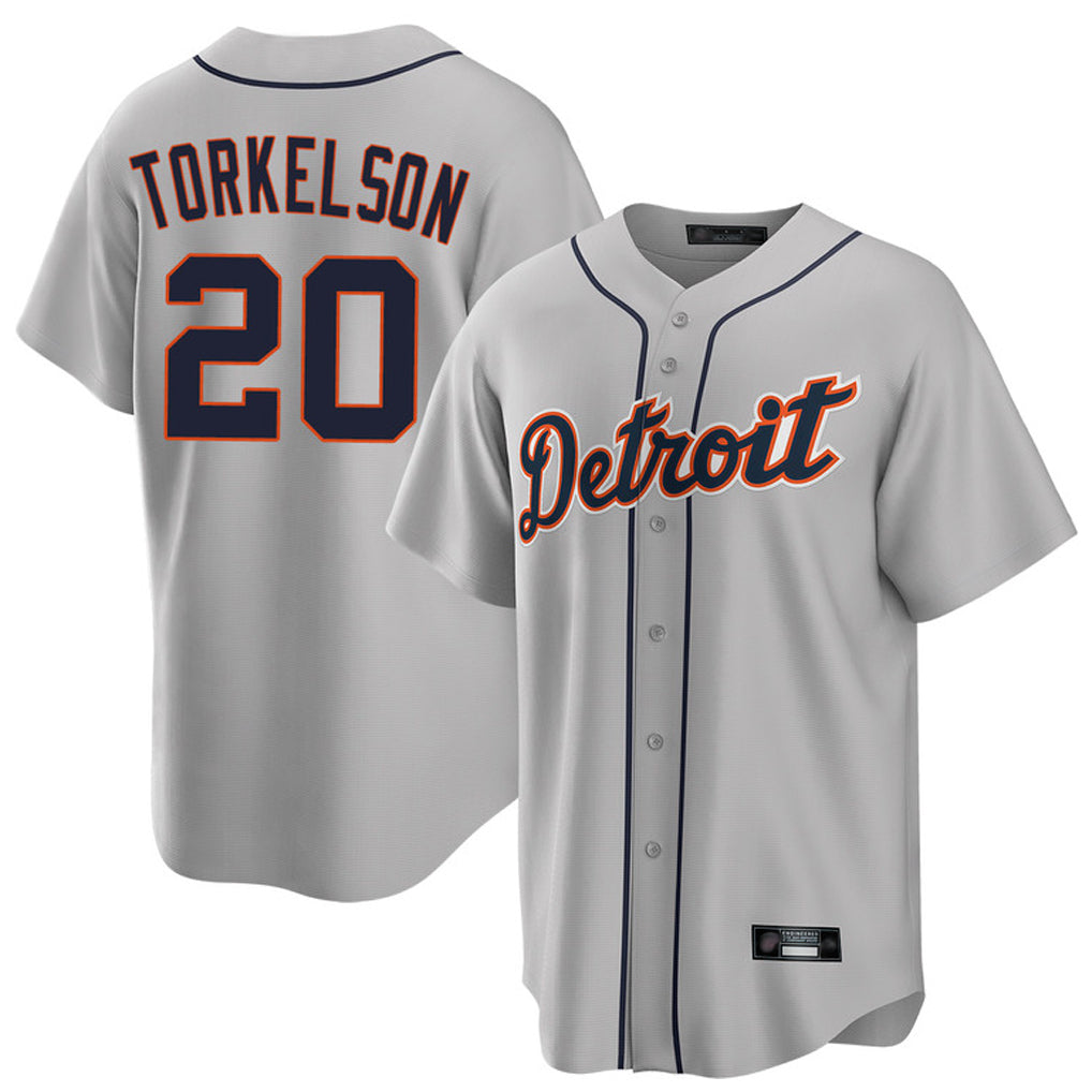 Punc D.Tigers #20 Spencer Torkelson Player Gray Home Game Stitched Jerseys