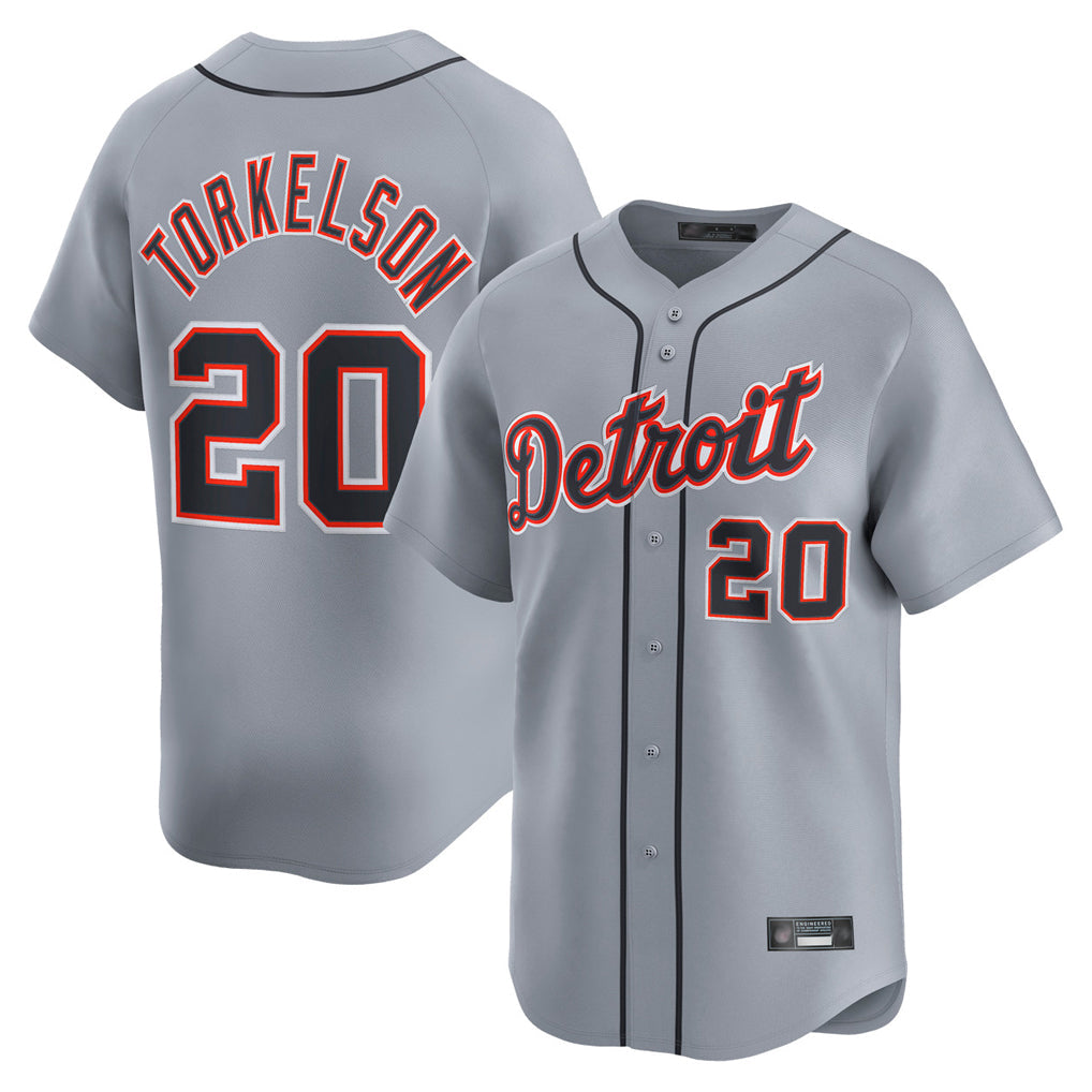Punc D.Tigers #20 Spencer Torkelson Player Gray Home Limited Stitched Jerseys