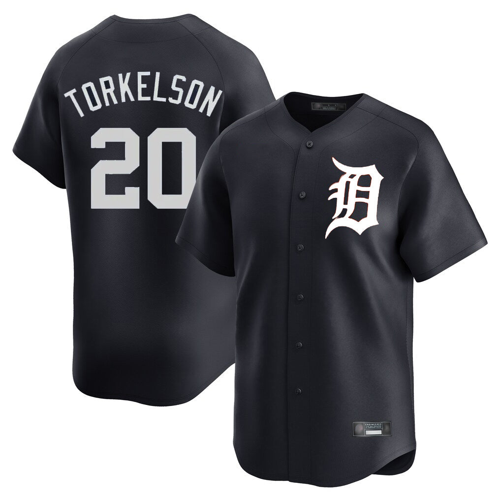 Punc D.Tigers #20 Spencer Torkelson Player Navy Home Limited Game Stitched Jerseys