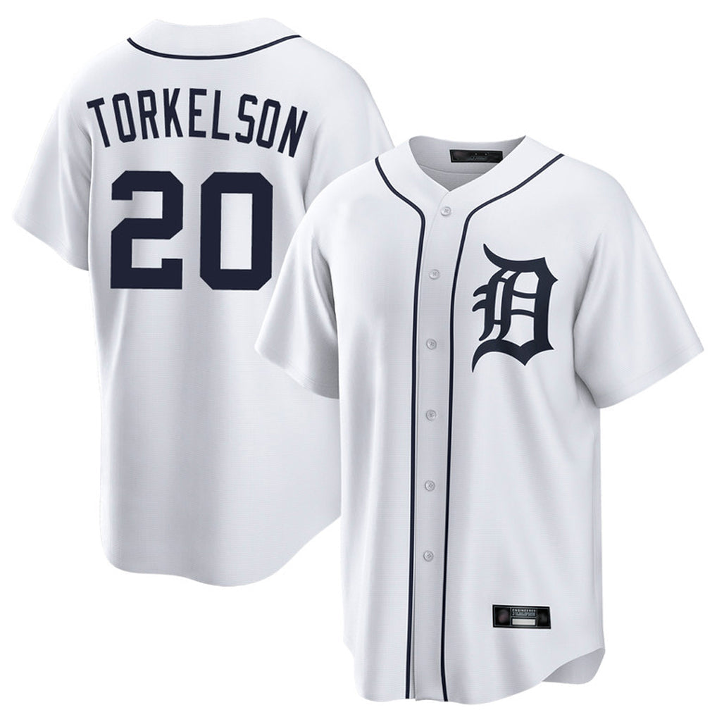 Punc D.Tigers #20 Spencer Torkelson Player White Home Game Stitched Jerseys