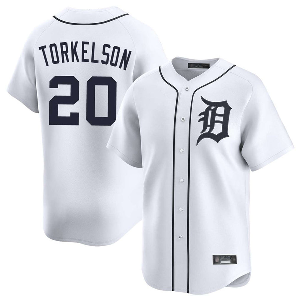 Punc D.Tigers #20 Spencer Torkelson Player White Home Limited Stitched Jerseys