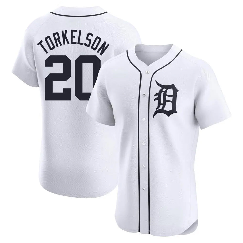 Punc D.Tigers #20 Spencer Torkelson Player White Limited Elite Home Stitched Jerseys