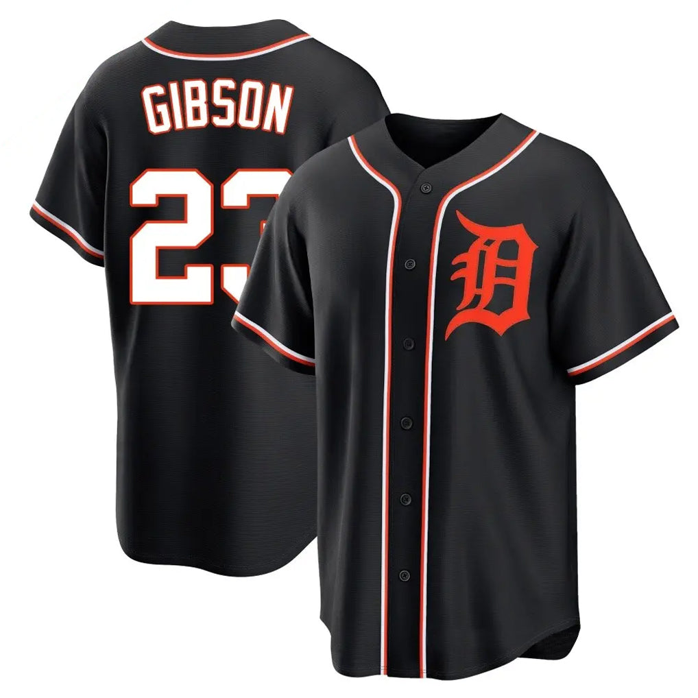 Punc D.Tigers #23 Kirk Gibson Player Black Fashion Out Home Game Stitched Jerseys