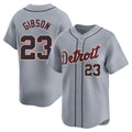 Punc D.Tigers #23 Kirk Gibson Player Gray Home Limited Stitched Jerseys