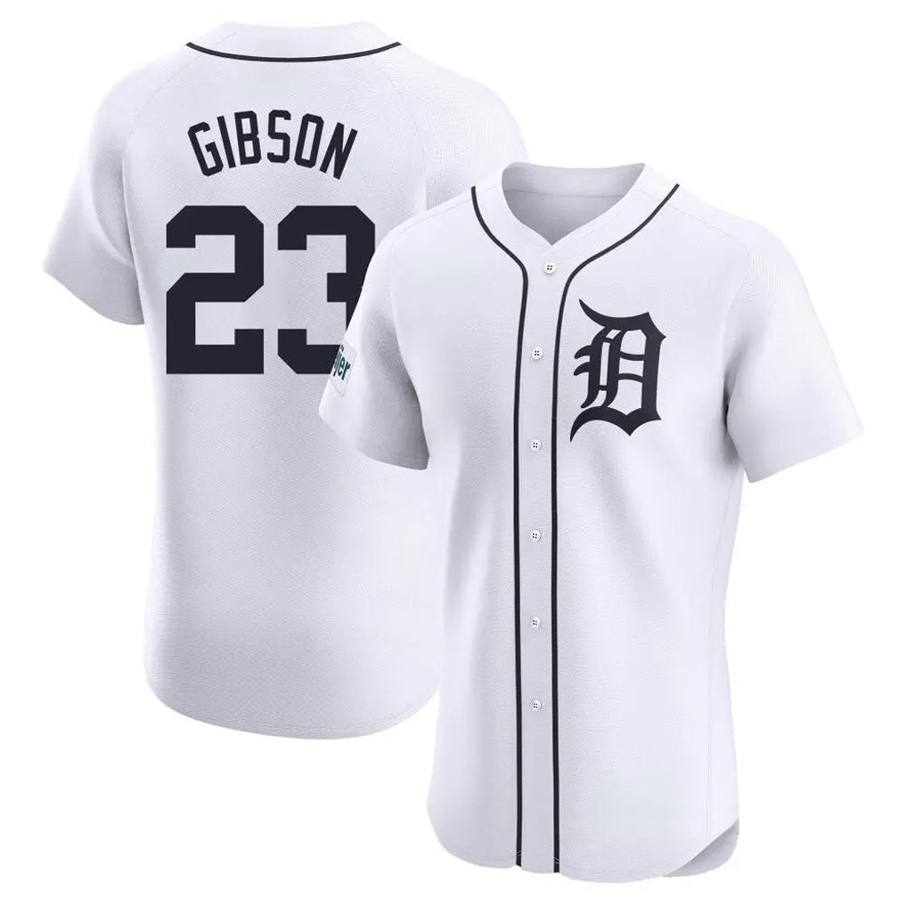 Punc D.Tigers #23 Kirk Gibson Player White Limited Elite Home Stitched Jerseys