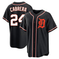 Punc D.Tigers #24 Miguel Cabrera Player Black Fashion Out Home Game Stitched Jerseys