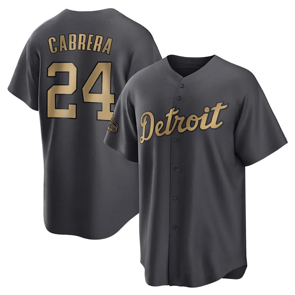 Punc D.Tigers #24 Miguel Cabrera Player Charcoal All-Star Home Game Stitched Jerseys