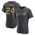 Punc D.Tigers #24 Miguel Cabrera Player Charcoal All-Star Limited Elite Home Stitched Jerseys