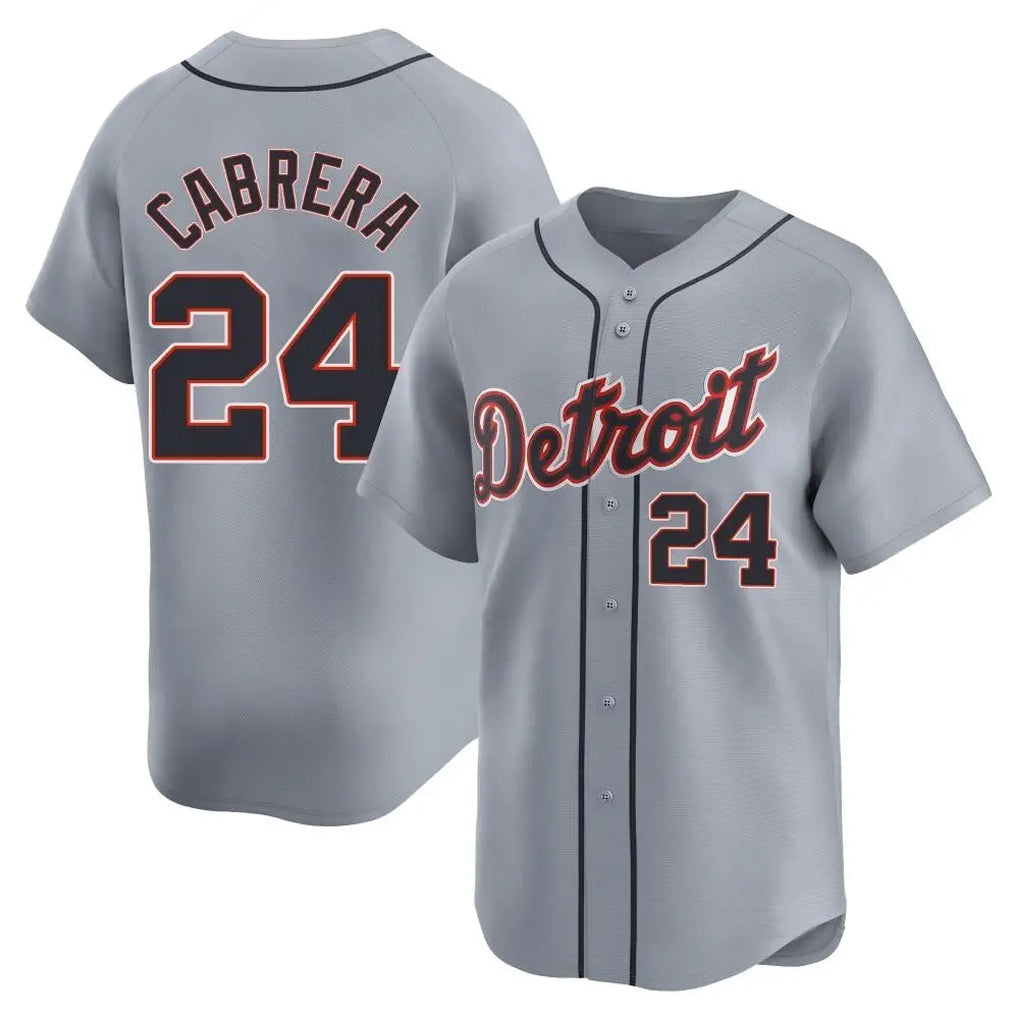 Punc D.Tigers #24 Miguel Cabrera Player Gray Home Limited Stitched Jerseys