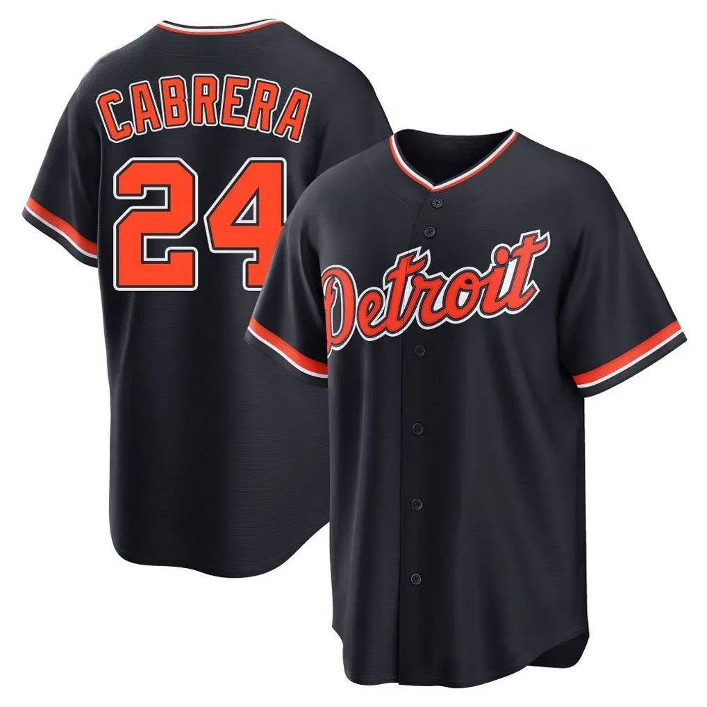 Punc D.Tigers #24 Miguel Cabrera Player Navy Home Game Stitched Jerseys